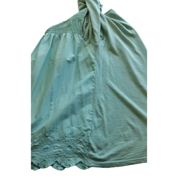 Gloria Vanderbilt Top Womens Medium Dual Sided Tab Sleeves Embroidered Hem - Picture 13 of 13